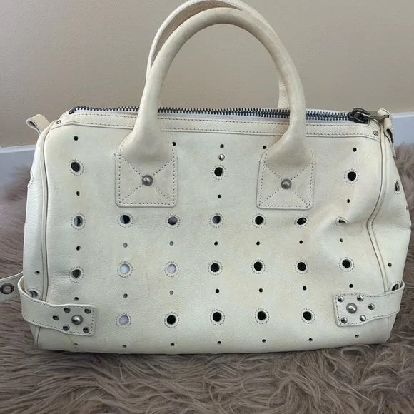 Marc Jacob’s Crème Studded Tote Bag With Tassels - Picture 2 of 6